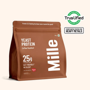 Mille Yeast Protein | Coffee Hazelnut | 25g Protein/scoop | PDCAAS 1.0 | All 9 Essential Amino Acids | Bio-Fermented, Gut Friendly, No Bloat | Vegan | 500g