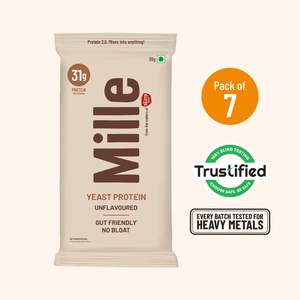 Mille Protein | 31g Protein/Scoop | Unflavoured Trial Pack of 7 | 38g Trial Pack x 7