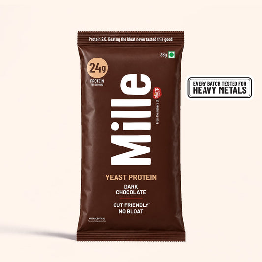 Mille Yeast Protein | Dark Chocolate | 24g Protein/scoop | 12% Cocoa | PDCAAS 1.0 | All 9 Essential Amino Acids | Bio-Fermented, Gut Friendly, No Bloat | Vegan | Trial Pack