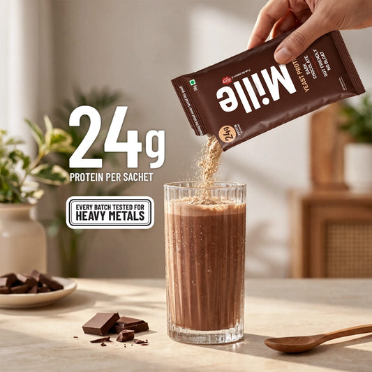 Mille Yeast Protein | Dark Chocolate | 24g Protein/scoop | 12% Cocoa | PDCAAS 1.0 | All 9 Essential Amino Acids | Bio-Fermented, Gut Friendly, No Bloat | Vegan | Trial Pack