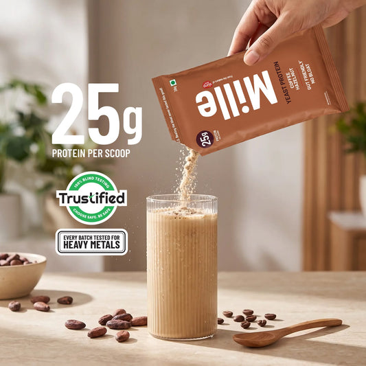 Mille Yeast Protein | Coffee Hazelnut | 25g Protein/scoop | PDCAAS 1.0 | All 9 Essential Amino Acids | Bio-Fermented, Gut Friendly, No Bloat | Vegan   38g Trial Pack