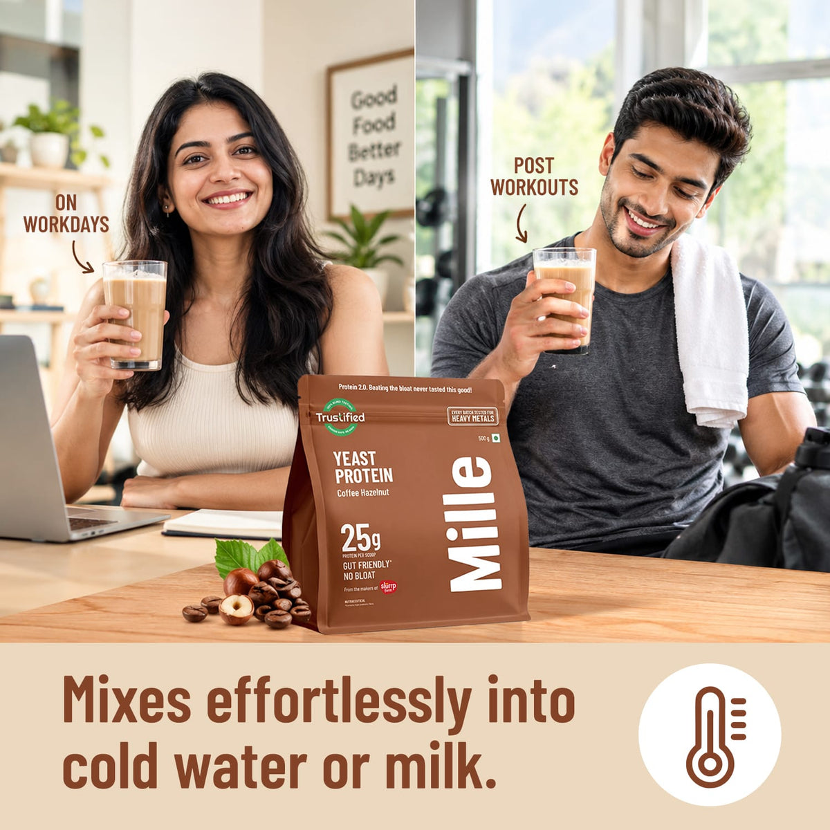 Mille Protein | 25g/Scoop | Coffee Hazelnut | Fermented Yeast Protein |