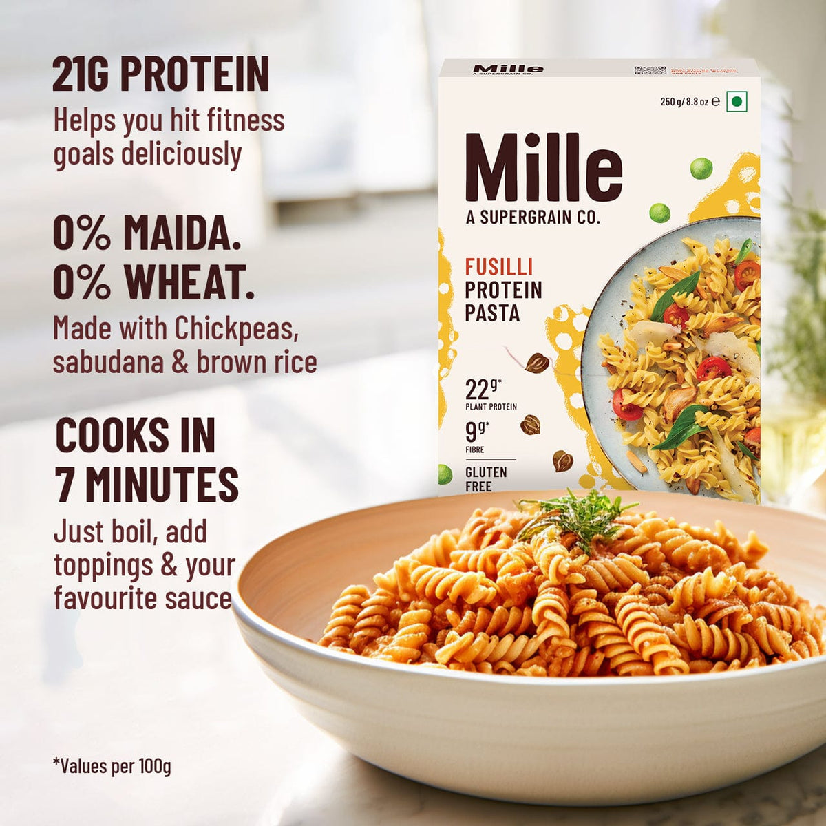 High Protein Pasta | Fusilli | Gluten Free | 21g Protein