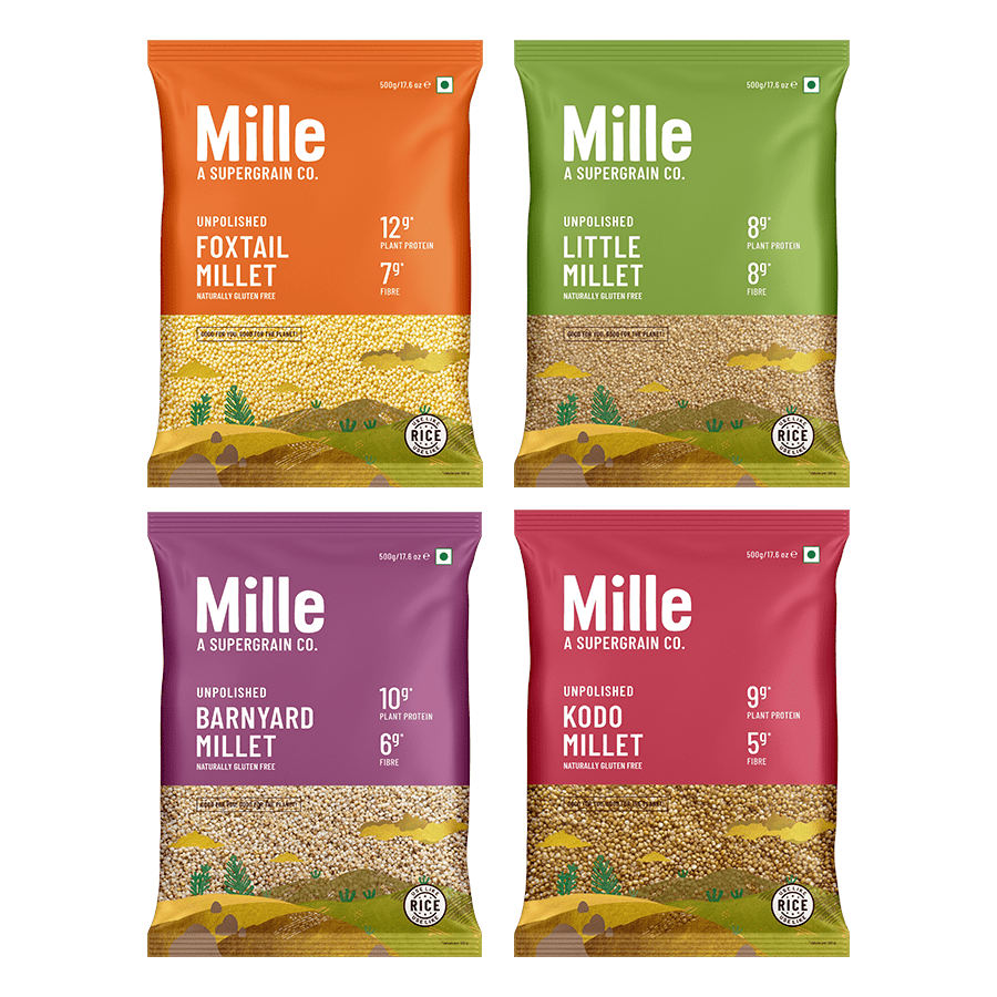 Mille All Grains Combo (Rice Substitute) - Pack of 4 | Samak, Kangni ...