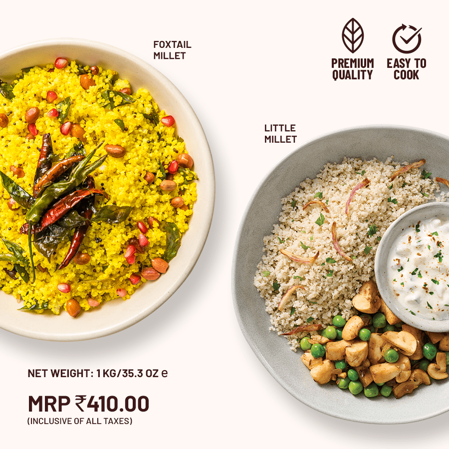 100% Whole Grains (Rice Substitute) Combo - Little/ Kutki Millet & Foxtail/ Kangini Millet