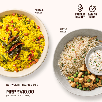 100% Whole Grains (Rice Substitute) Combo - Little/ Kutki Millet & Foxtail/ Kangini Millet