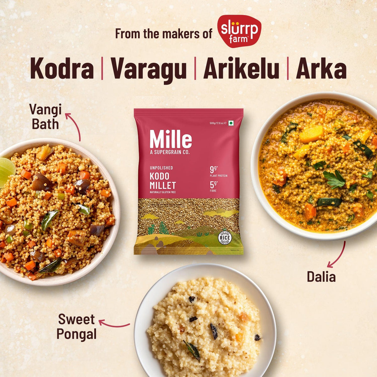 Kodo Millet (Kodra/Arikelu) Fasting Friendly | No Soaking required | Pack of 2