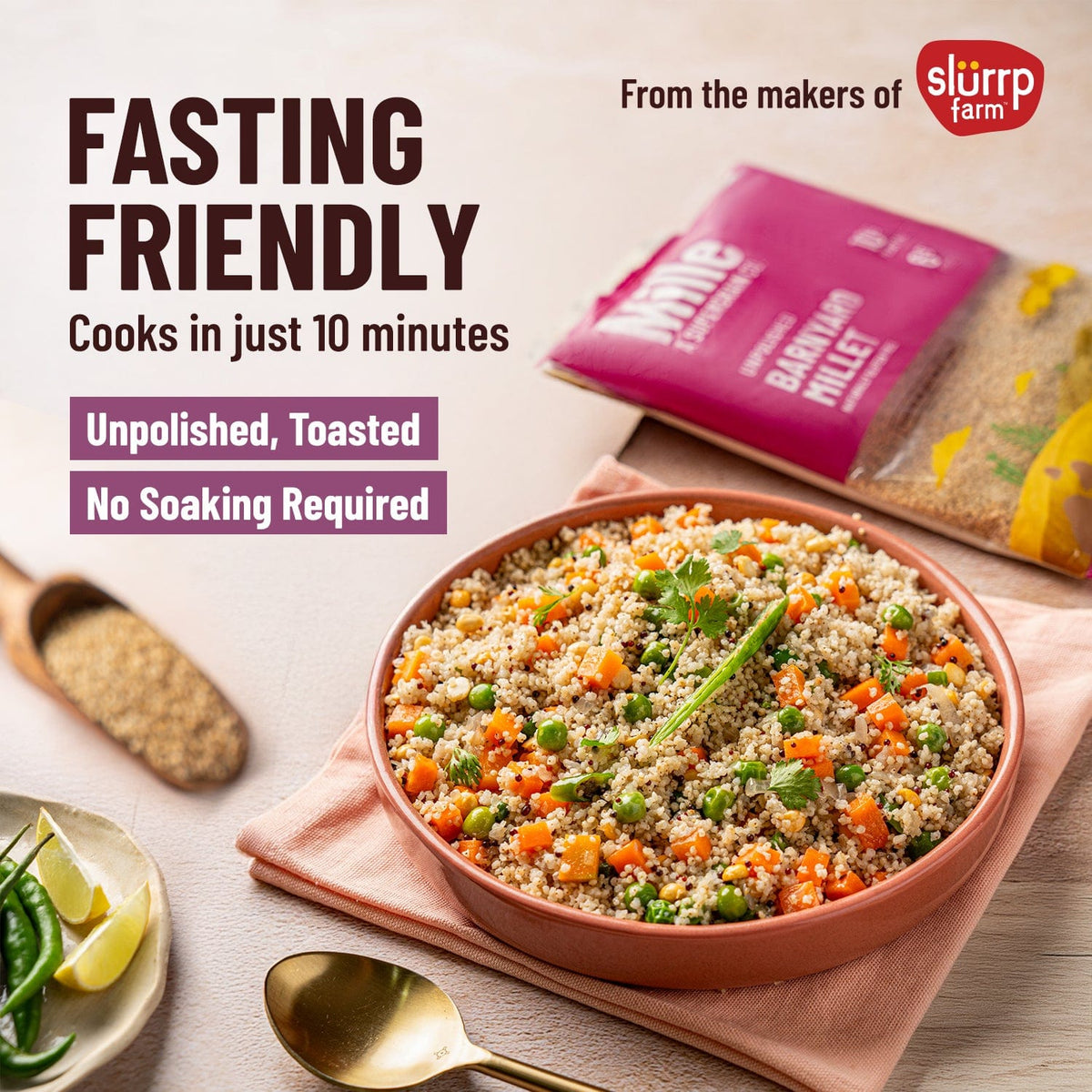 Barnyard millet (Samwa/Samak rice) Fasting Friendly | No Soaking required  | Pack of 2